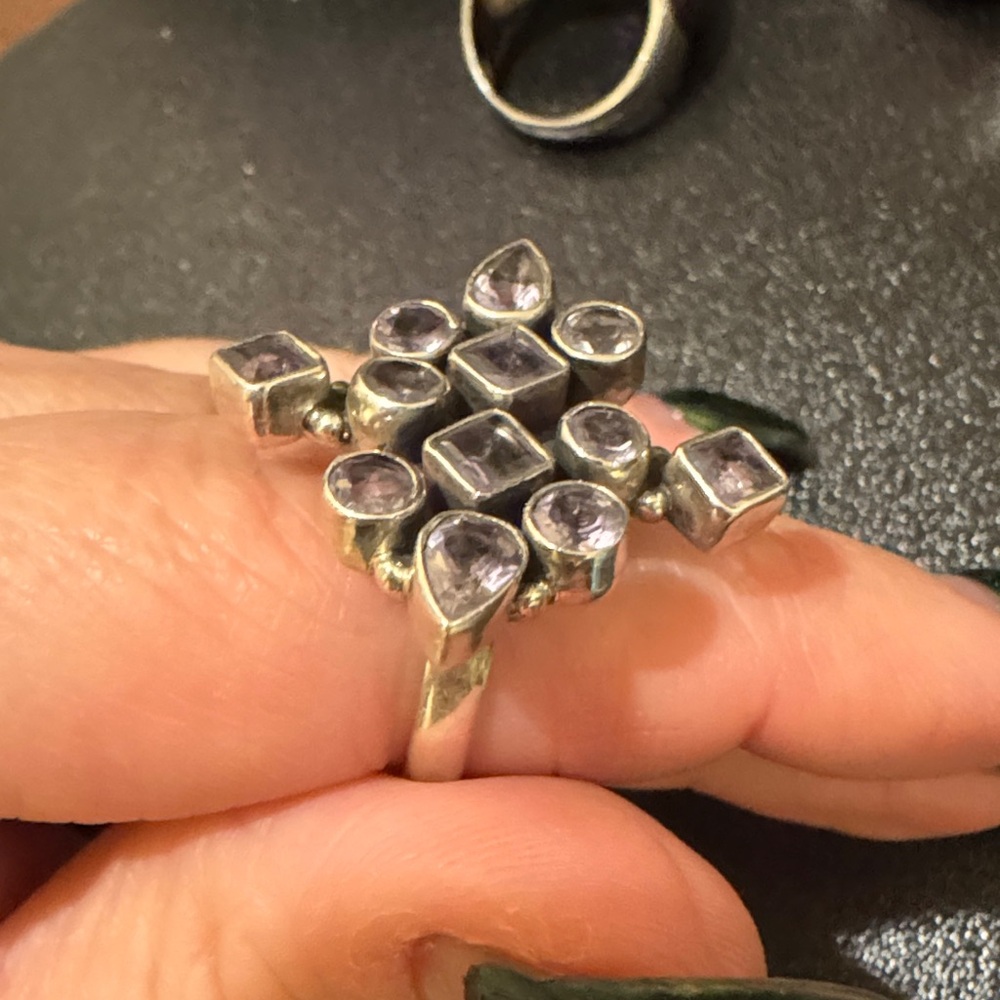 Silver And Orange Statement Ring - image 4